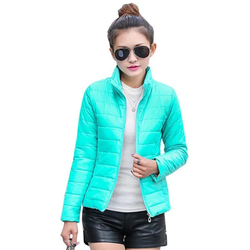 women's jacket to keep warm in winter padded silk ladies fashion casual Slim padded winter jacket 269T