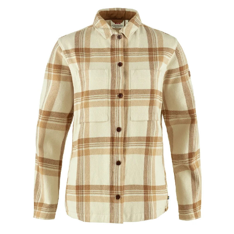 Fjallraven Womens Singi Flannel Overshirt Chalk White / Dune Beige