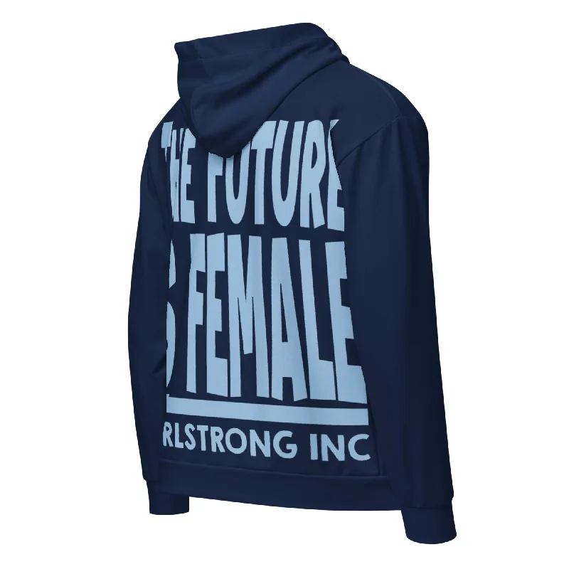 GS GRAPHIX ZIP HOODIE NAVY - THE FUTURE IS FEMALE