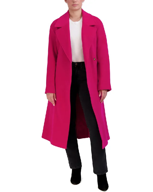 Cole Haan Luxe Wool-Blend Belted Oversized Coat