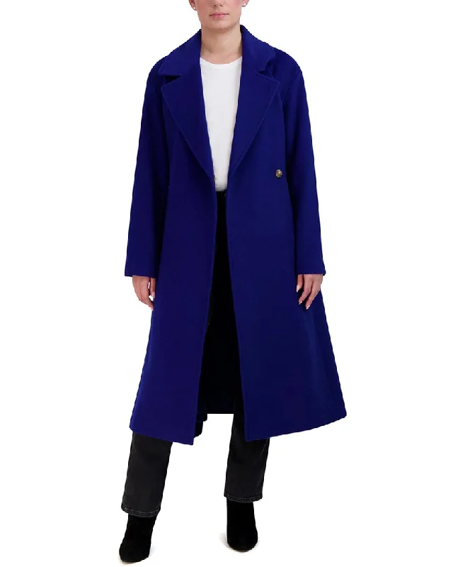 Cole Haan Luxe Wool-Blend Belted Oversized Coat