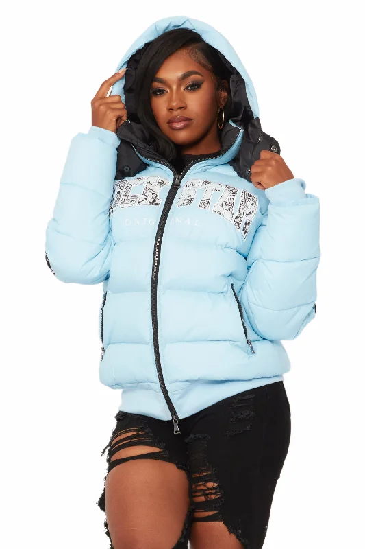 Latoya Baby Blue Oversized Puffer Jacket