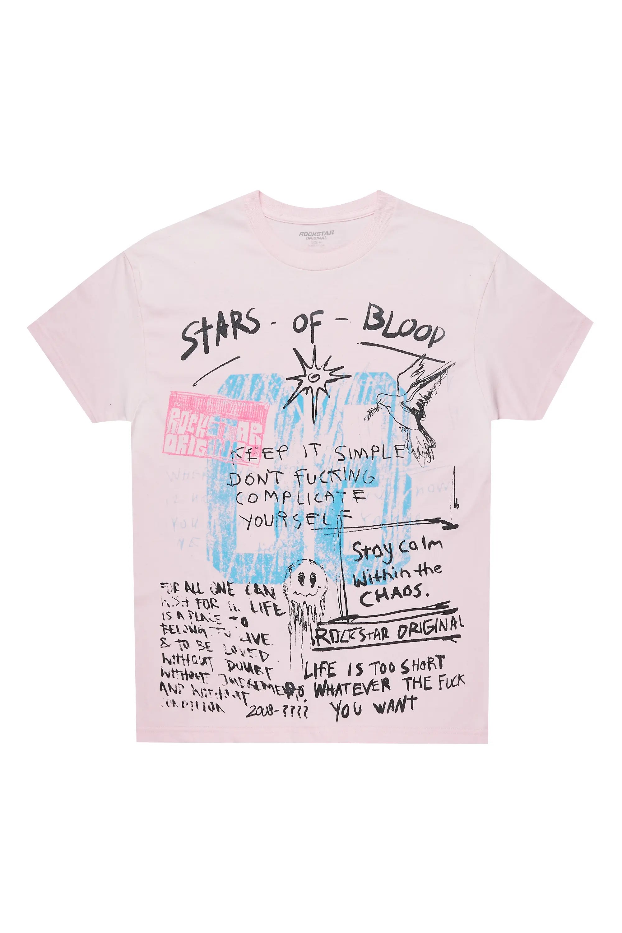 Gabin Pink Graphic Oversized T-Shirt