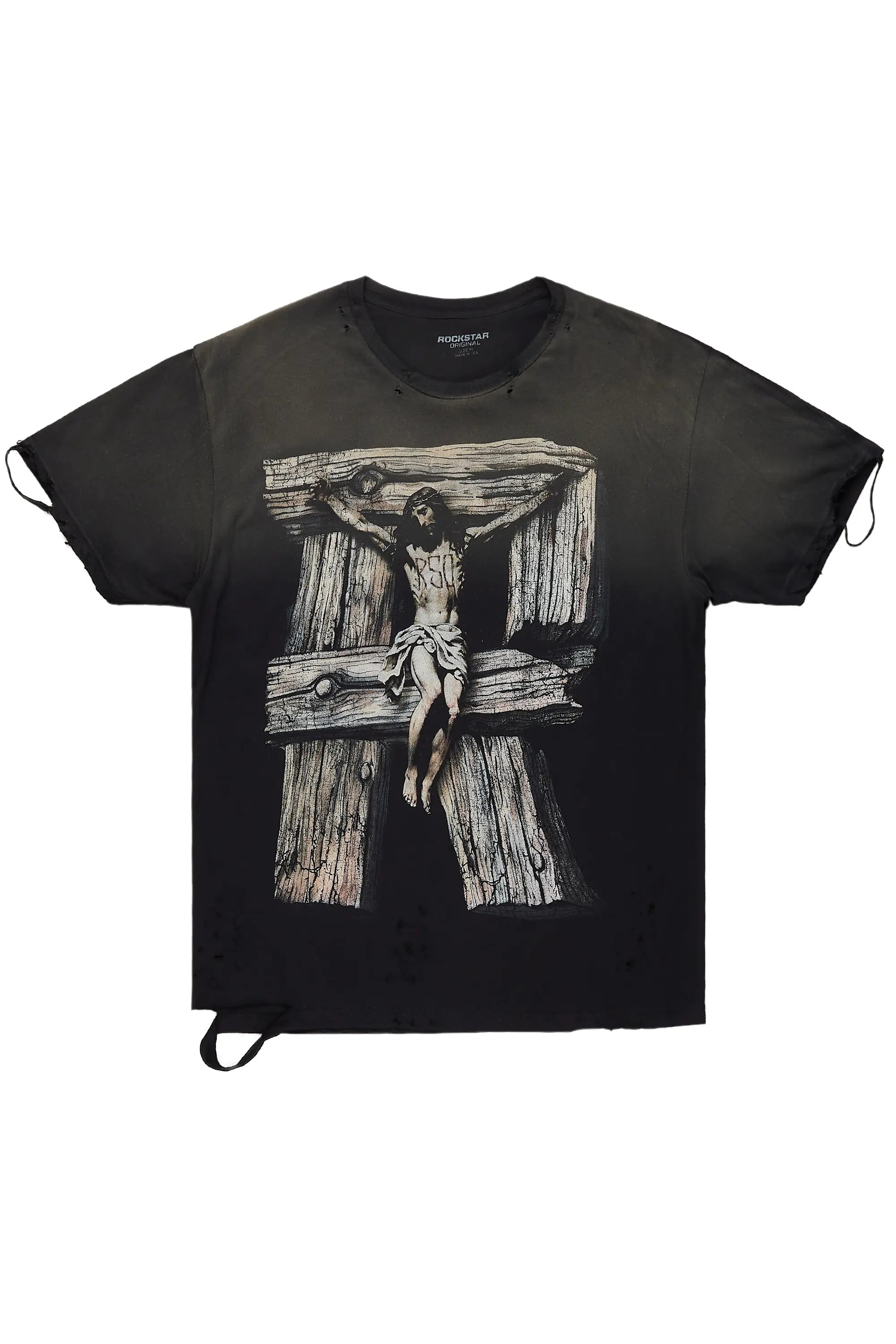 Panos Black Graphic Oversized T-Shirt