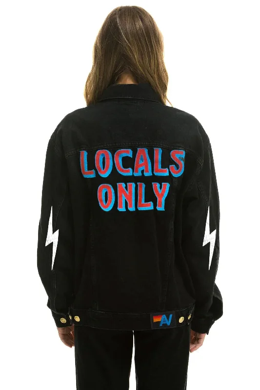 LOCALS ONLY OVERSIZED CONCERT DENIM JACKET - VINTAGE BLACK