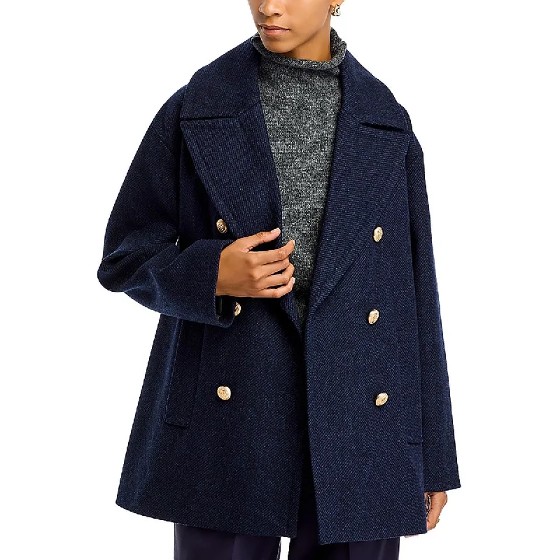 Womens Double Breasted Oversized Pea Coat